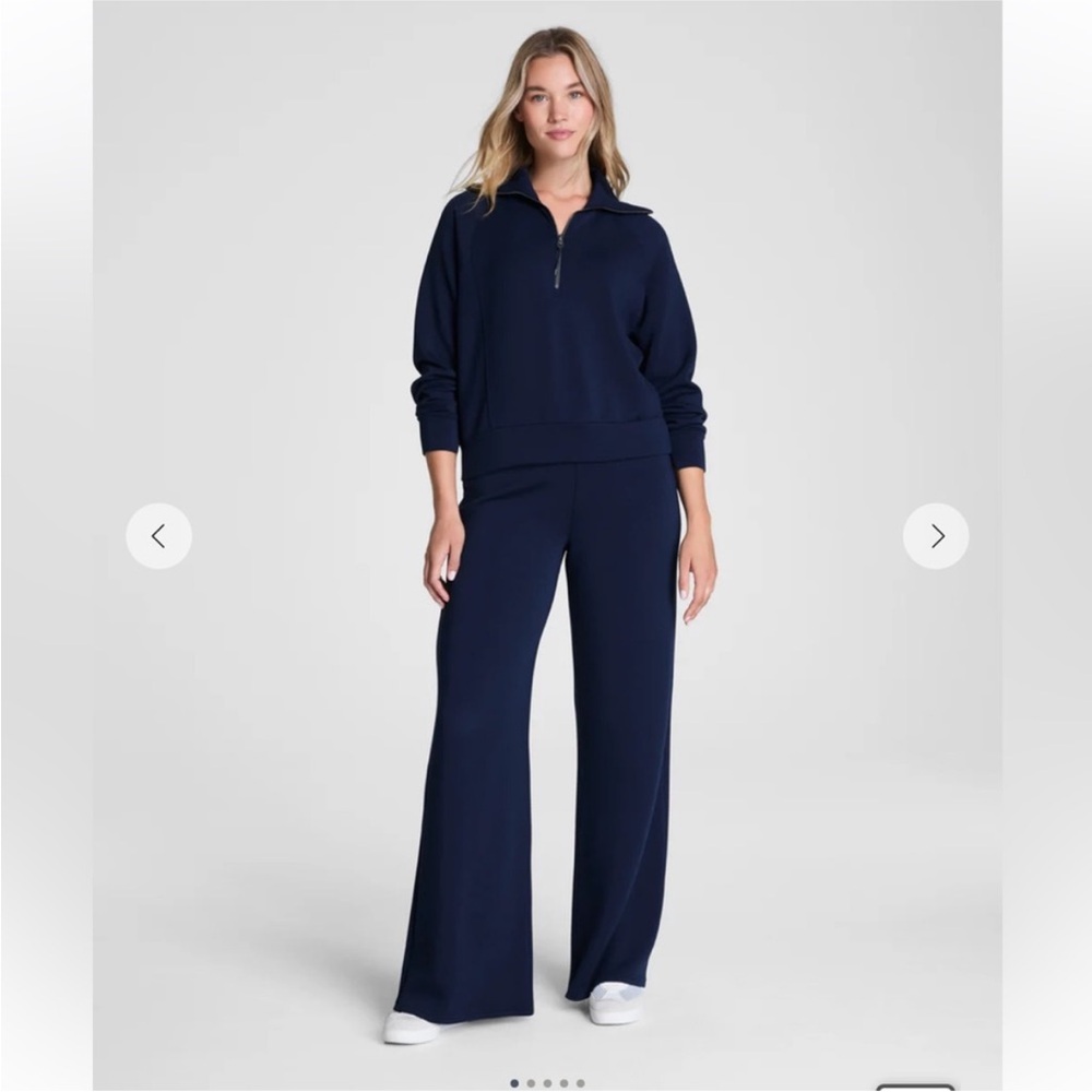 SPANX Navy Wide Leg air essentials pants xs petite